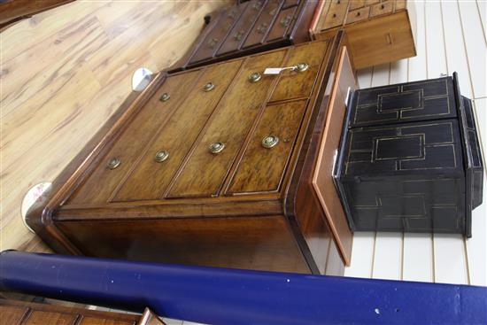 A Victorian plum pudding mahogany chest, W.3ft 8in.